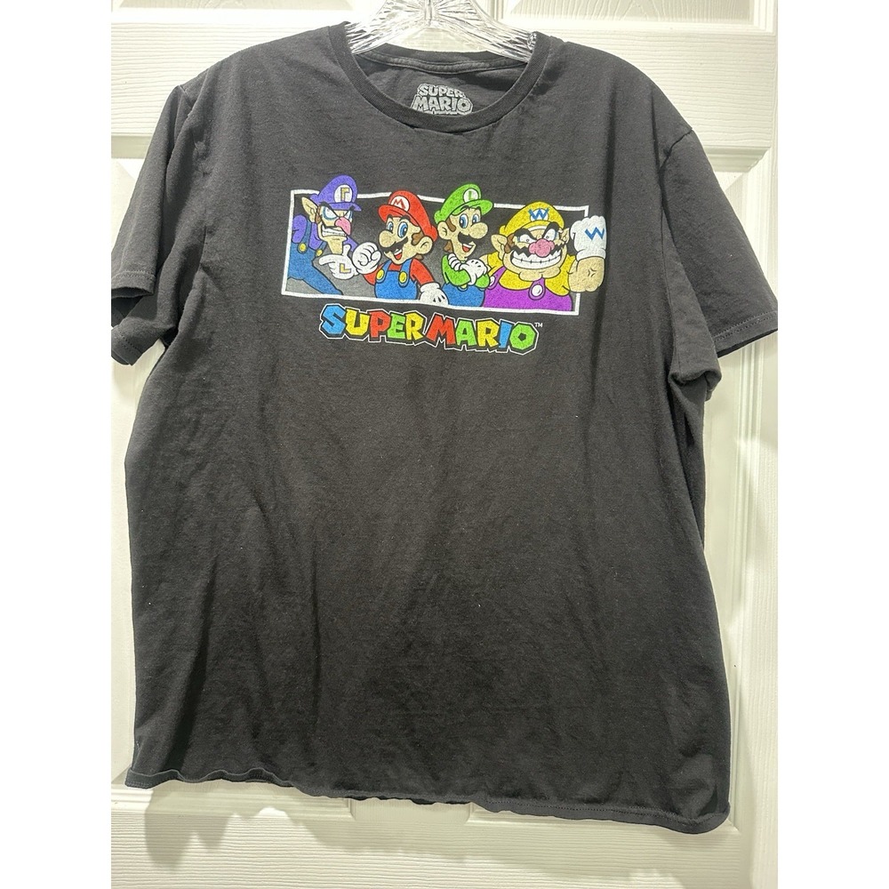 Super Mario Bros Nintendo‎ Mens Black T Shirt Size Large